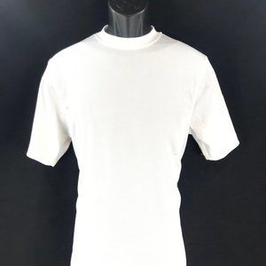 Log-in UOMO White Dressy T-Shirt for Men Crew Neck Short Sleeve Size 4XL